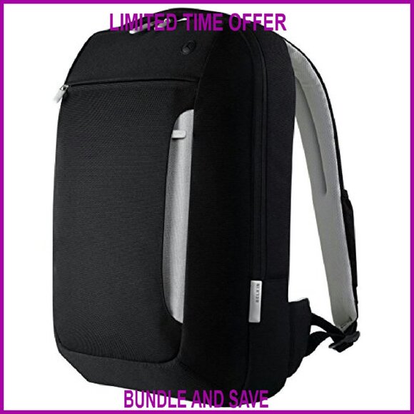 Slim Polyester Laptop Backpack for 15.4-Inch Notebooks with Removable Pouch - Picture 2 of 3